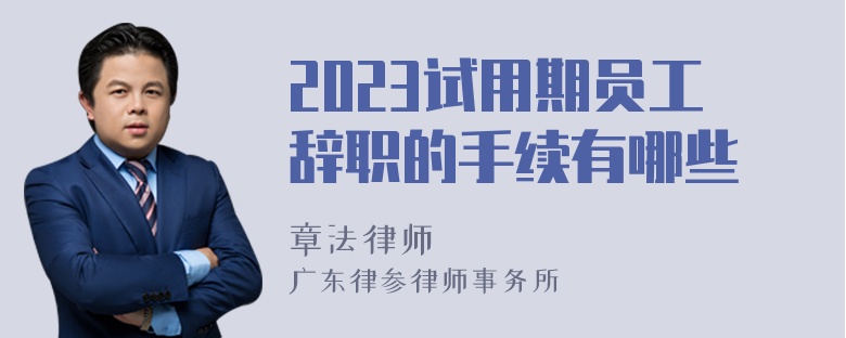 2023试用期员工辞职的手续有哪些