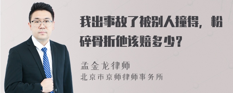 我出事故了被别人撞得，粉碎骨折他该赔多少？