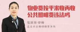 物业费按平米收再收公共照明费违法吗