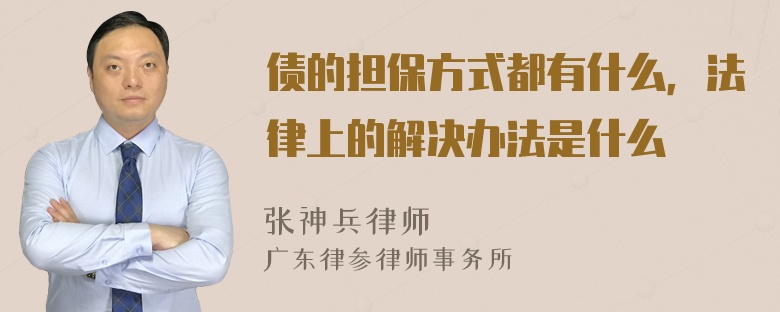 债的担保方式都有什么，法律上的解决办法是什么