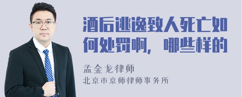 酒后逃逸致人死亡如何处罚啊，哪些样的