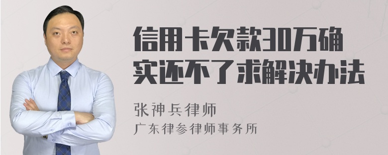 信用卡欠款30万确实还不了求解决办法