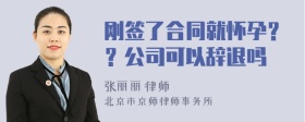 刚签了合同就怀孕？？公司可以辞退吗