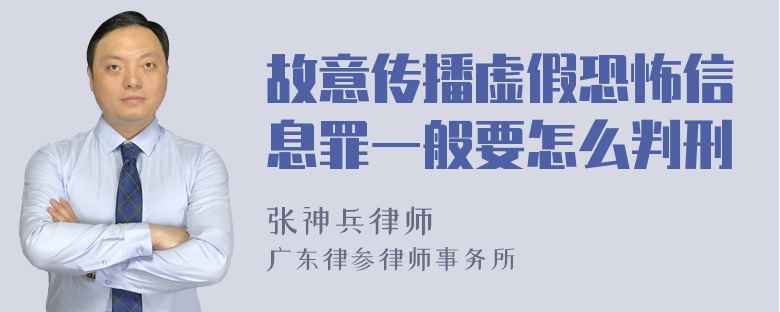 故意传播虚假恐怖信息罪一般要怎么判刑