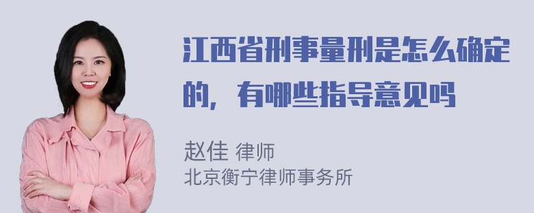 江西省刑事量刑是怎么确定的，有哪些指导意见吗