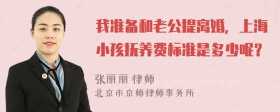 我准备和老公提离婚，上海小孩抚养费标准是多少呢？