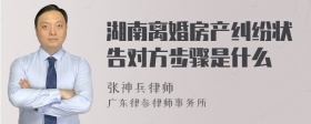 湖南离婚房产纠纷状告对方步骤是什么