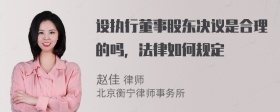 设执行董事股东决议是合理的吗，法律如何规定