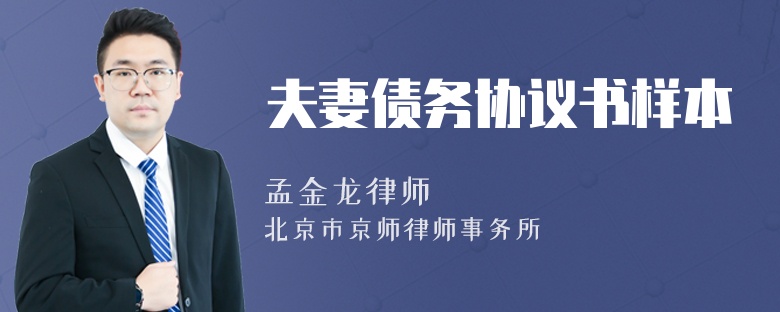 夫妻债务协议书样本