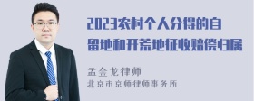 2023农村个人分得的自留地和开荒地征收赔偿归属