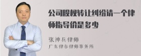 公司股权转让纠纷请一个律师指导价是多少