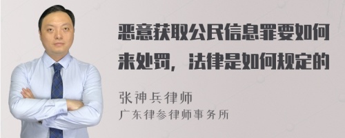 恶意获取公民信息罪要如何来处罚，法律是如何规定的