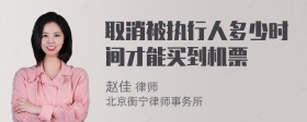 取消被执行人多少时间才能买到机票