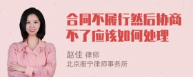 合同不履行然后协商不了应该如何处理