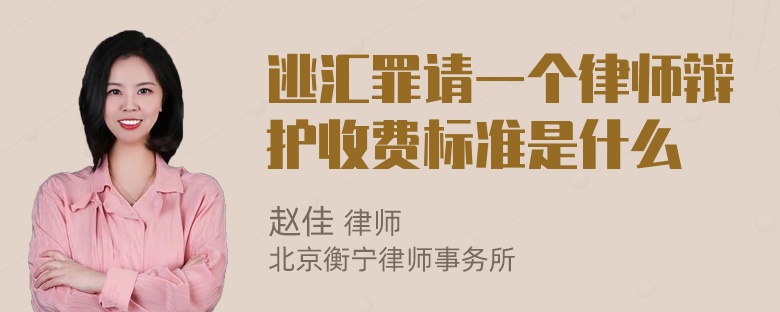 逃汇罪请一个律师辩护收费标准是什么