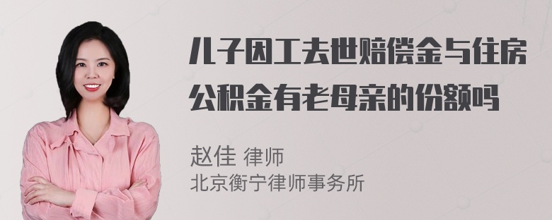 儿子因工去世赔偿金与住房公积金有老母亲的份额吗