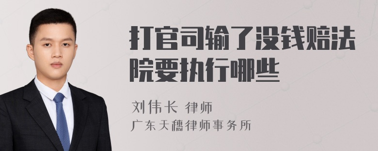 打官司输了没钱赔法院要执行哪些