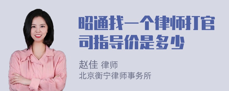 昭通找一个律师打官司指导价是多少