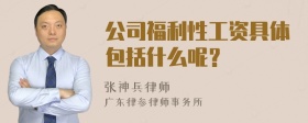 公司福利性工资具体包括什么呢？