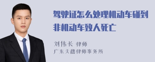 驾驶证怎么处理机动车碰到非机动车致人死亡