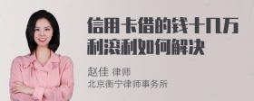 信用卡借的钱十几万利滚利如何解决