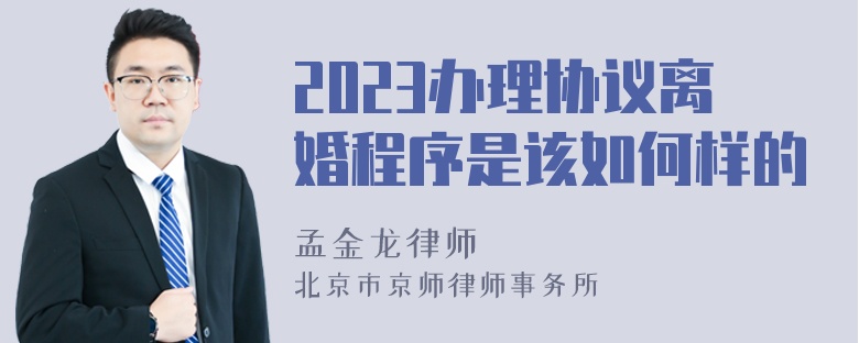 2023办理协议离婚程序是该如何样的