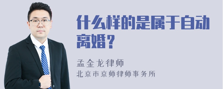 什么样的是属于自动离婚？