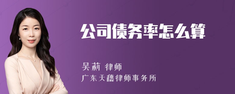 公司债务率怎么算