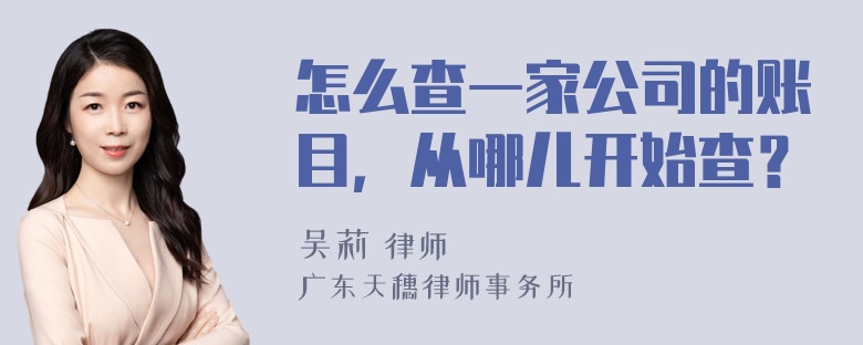 怎么查一家公司的账目，从哪儿开始查？