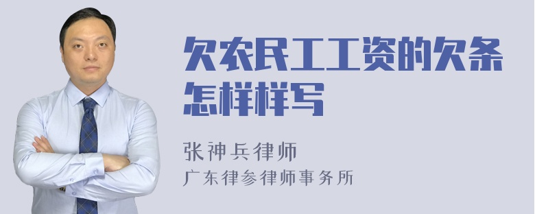 欠农民工工资的欠条怎样样写