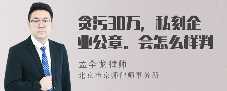 贪污30万，私刻企业公章。会怎么样判