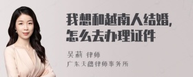 我想和越南人结婚，怎么去办理证件