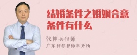 结婚条件之婚姻合意条件有什么