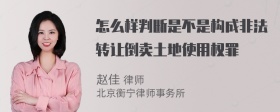 怎么样判断是不是构成非法转让倒卖土地使用权罪