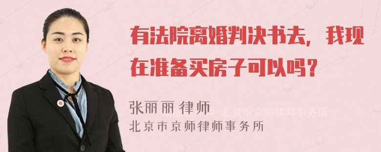 有法院离婚判决书去，我现在准备买房子可以吗？