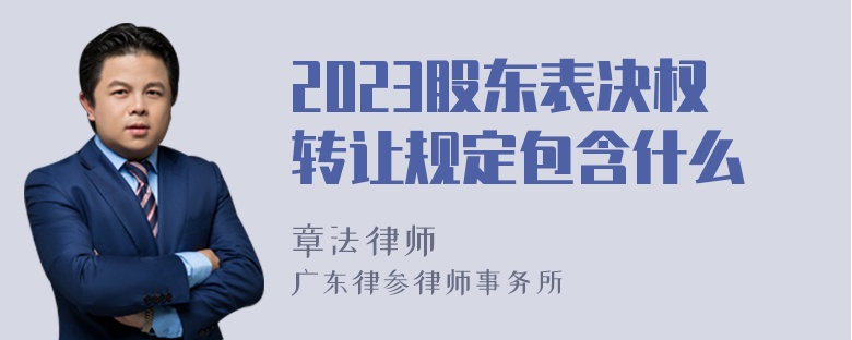 2023股东表决权转让规定包含什么