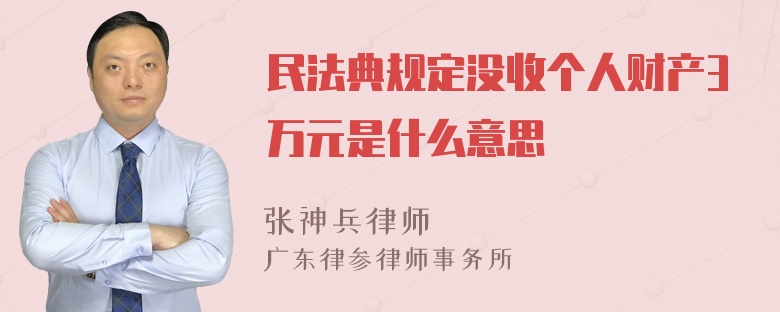 民法典规定没收个人财产3万元是什么意思