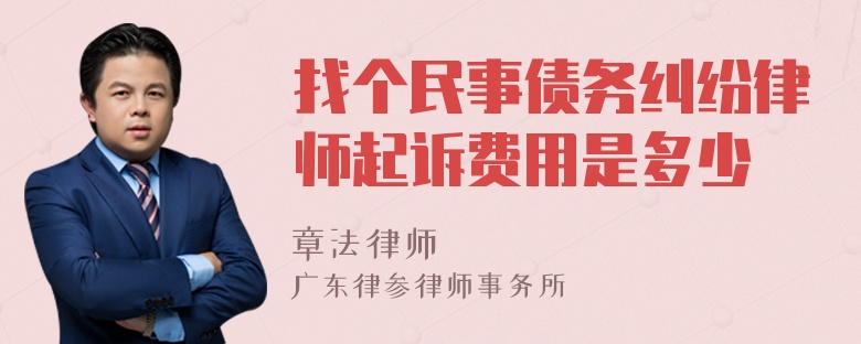 找个民事债务纠纷律师起诉费用是多少