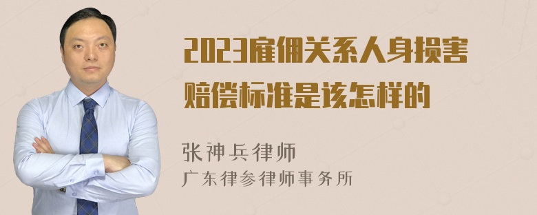 2023雇佣关系人身损害赔偿标准是该怎样的