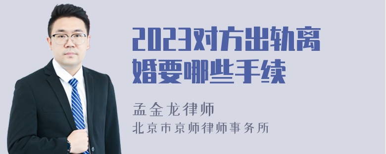 2023对方出轨离婚要哪些手续