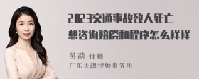 2023交通事故致人死亡想咨询赔偿和程序怎么样样