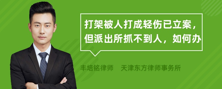 打架被人打成轻伤已立案，但派出所抓不到人，如何办