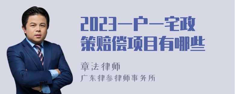 2023一户一宅政策赔偿项目有哪些