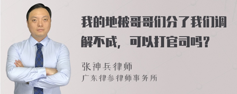 我的地被哥哥们分了我们调解不成，可以打官司吗？