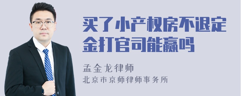 买了小产权房不退定金打官司能赢吗