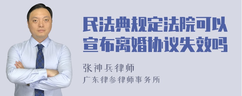 民法典规定法院可以宣布离婚协议失效吗