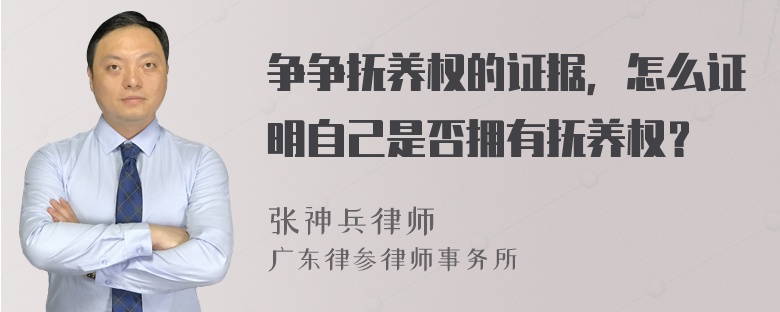 争争抚养权的证据，怎么证明自己是否拥有抚养权？