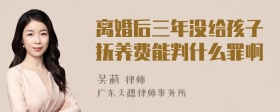 离婚后三年没给孩子抚养费能判什么罪啊