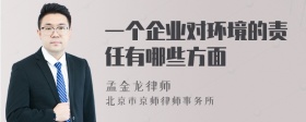 一个企业对环境的责任有哪些方面