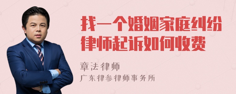 找一个婚姻家庭纠纷律师起诉如何收费